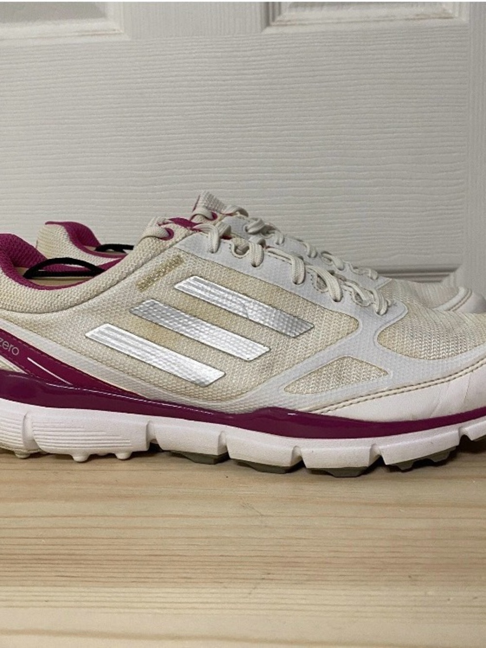 Adidas Golf Shoes Spikeless Waterproof Adizero White/Purple Women’s 8.5